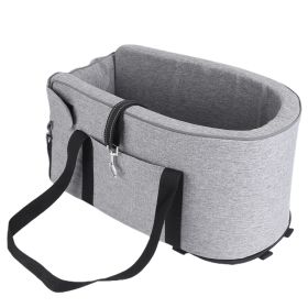 Console Pet Car Seat with Storage Pocket Booster Car Seat Portable Pet Travel Bag Machine Washable Pet Seat Fit For Small Dog Cat (Option: PetCarSeatSilver)