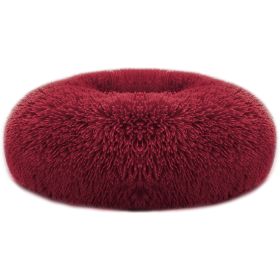 Pet Dog Bed Soft Warm Fleece Puppy Cat Bed Dog Cozy Nest Sofa Bed Cushion For S/M Dog (Option: PetCalmingBedRedL)