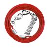 29.5FT Dog Tie Out Cable Long Dog Leash Chew Proof Lead Dog Chain with Durable Spring 360° Rotatable Clips PVC Case for Outside Yard Caming