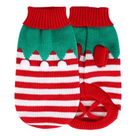 Pet Christmas Turtleneck Sweater Dog Cat Christmas Clothes Snowman Stripes Costume Winter Holiday Sweater for Small Medium Kitten Puppy Cats Dogs (Option: PetSweaterFurballM)