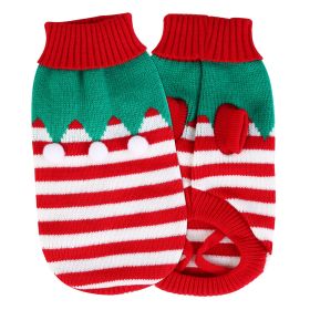 Pet Christmas Turtleneck Sweater Dog Cat Christmas Clothes Snowman Stripes Costume Winter Holiday Sweater for Small Medium Kitten Puppy Cats Dogs (Option: PetSweaterFurballXL)