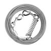 29.5FT Dog Tie Out Cable Long Dog Leash Chew Proof Lead Dog Chain with Durable Spring 360° Rotatable Clips PVC Case for Outside Yard Caming